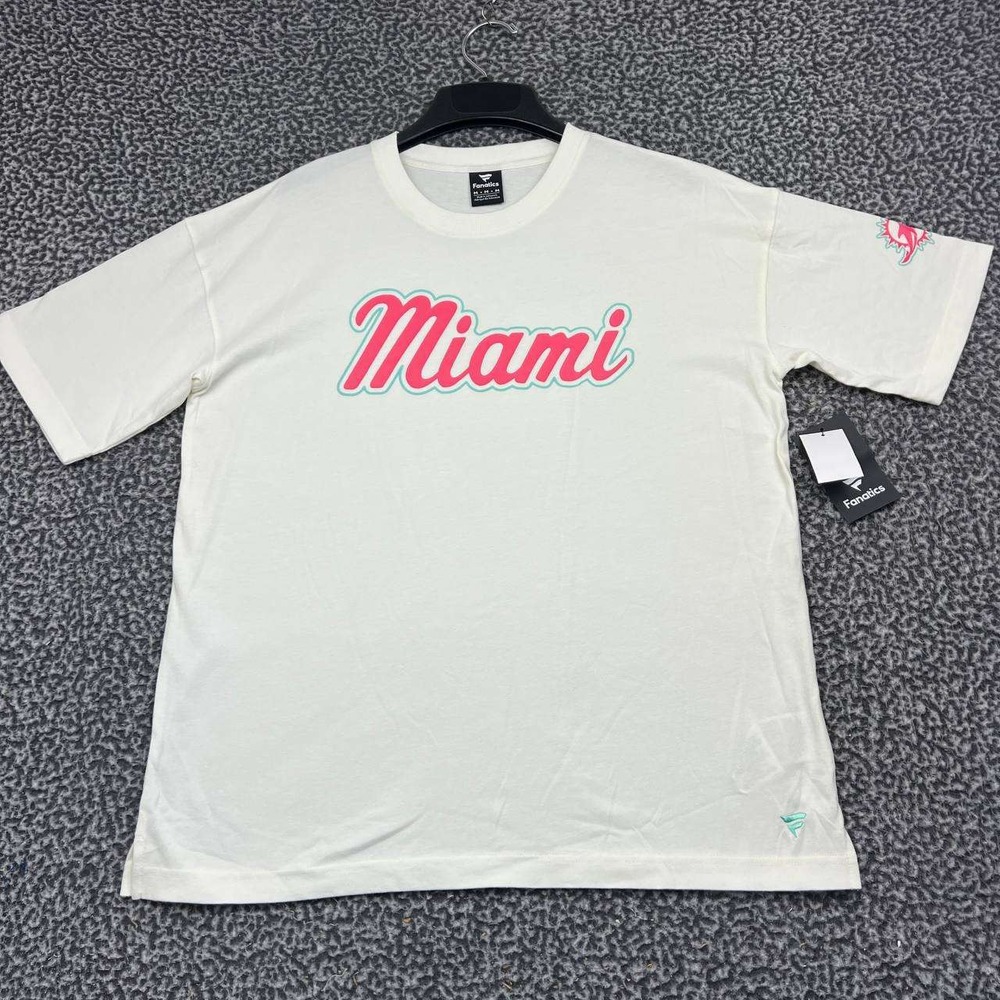 Miami Dolphins NFL Shirt Men Medium White Fanatics Short Sleeve New M